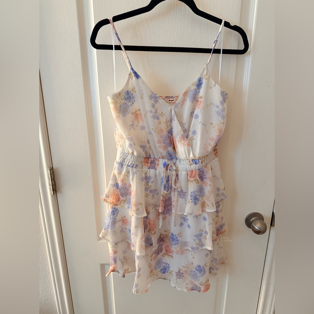 Floral Ruffle Dress with Spaghetti Straps